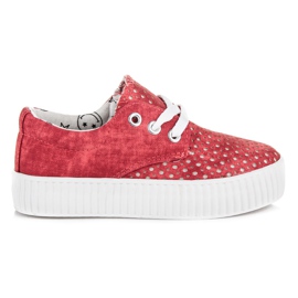 Kylie Gebundene Turnschuhe auf der Plattform rot