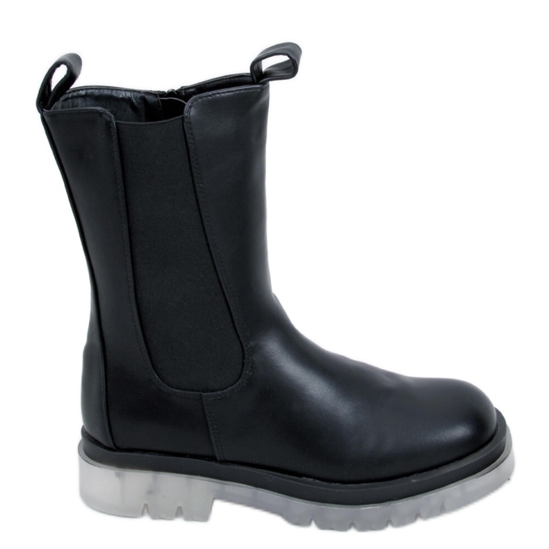 High-Top-Chelsea-Stiefel Schwarz