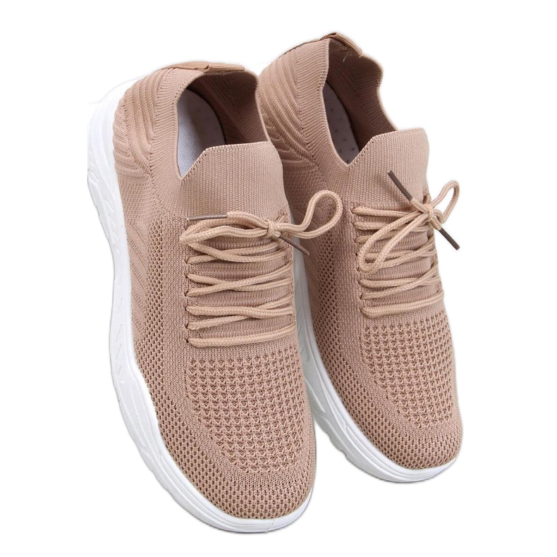 Khakifarbene Socken-Sportschuhe braun