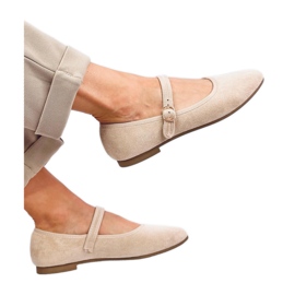 Ballerinas im Mary Jane Beige-Stil