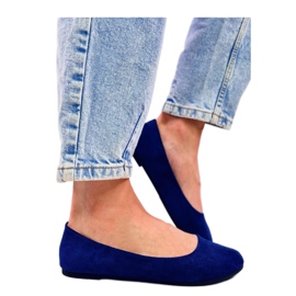 Klassische Ballerinas aus blauem Wildleder