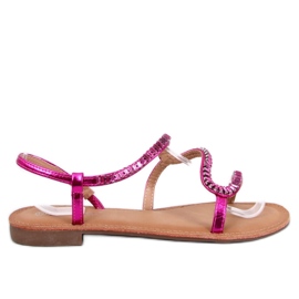 Sandalen mit fuchsiafarbenen Kristallen rosa