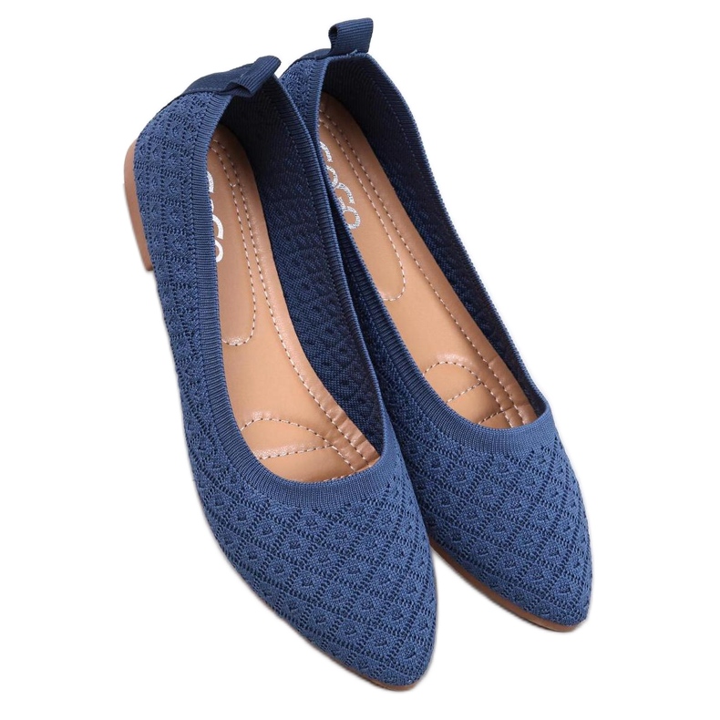 Blaue Sockenballerinas für Damen