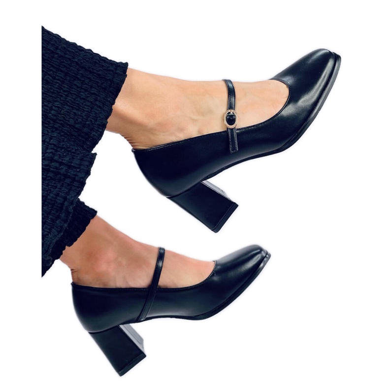 Mary Jane Keefel Schwarze Pumps mit hohen Absätzen – Inello