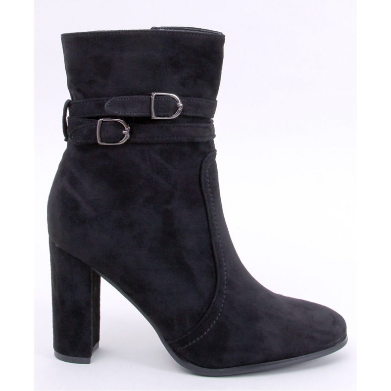 Dianes Schwarze Wildleder-Stiefeletten mit hohen Absätzen – Inello