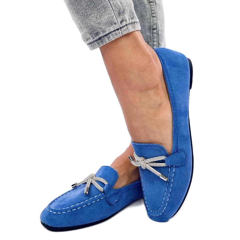 Blaue Wildleder-Loafer