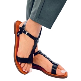 Flache Damensandalen Schwarz