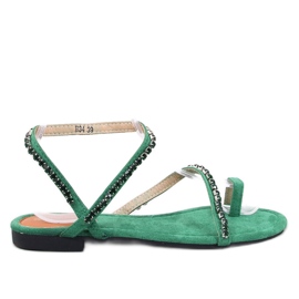 Flip-Flop-Sandalen mit grünen Zirkonen
