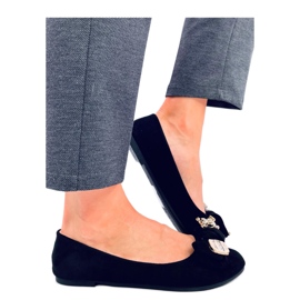 Ballerinas aus schwarzem Wildleder mit Teddybär