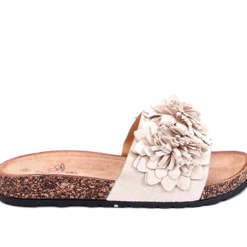 Sandale aus Kork mit Blumen in Sebill Beige – Inello