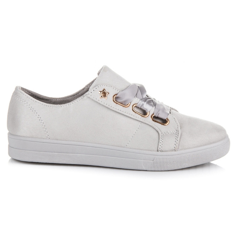 Ideal Shoes Wildlederturnschuhe mit Schleife grau