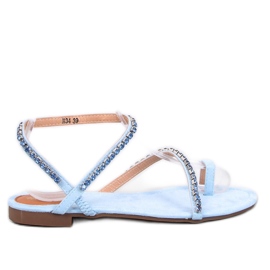 Flip-Flop-Sandalen mit blauen Ayless-Zirkonen – Inello