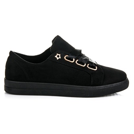 Ideal Shoes Wildlederturnschuhe mit einem Band schwarz