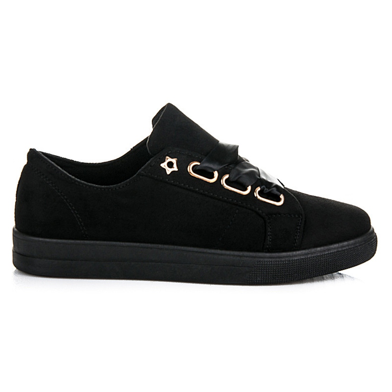Ideal Shoes Wildlederturnschuhe mit einem Band schwarz