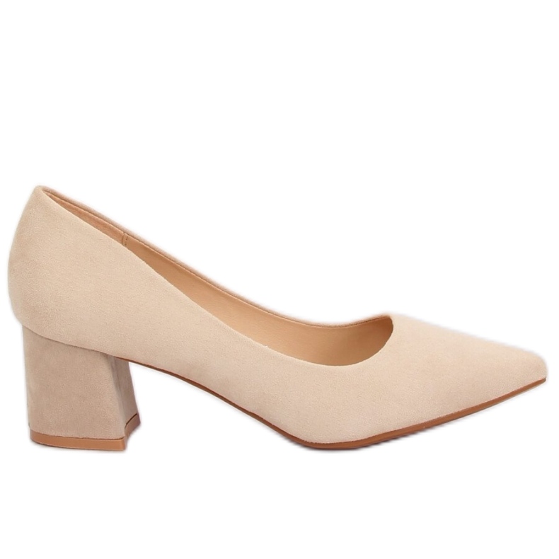 Beige KJ-10 Beige Pumps mit breitem Absatz - Inello