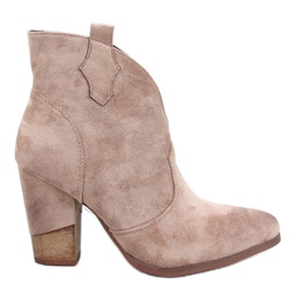 Sonett Khaki-Cowboystiefel mit hohem Absatz – Inello beige