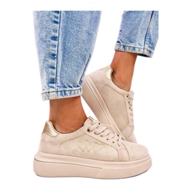 Pastellfarbene Damen-Sneaker Akins Khaki - Inello beige