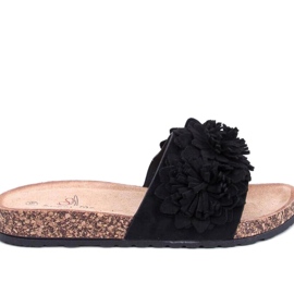 Sandale Kork-Flip-Flops mit Blumen Sebill Black - Inello schwarz