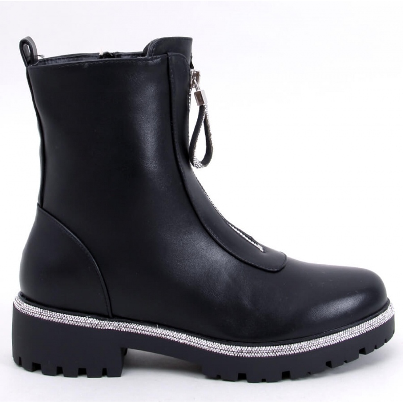Teah Schwarze Stiefeletten mit Zirkonia – Inello