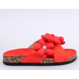 Sandale Kork-zehenstegsandalen mit Kissenblumen Charss Orange - Inello