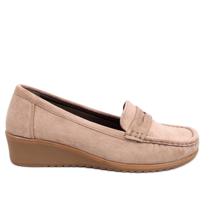 Vegar Khaki-Loafer mit Keilabsatz – Inello beige