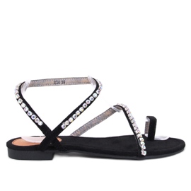 Ayless Schwarze Flip-Flops mit Strasssteinen – Inello