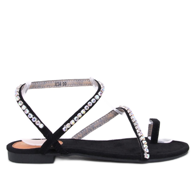 Ayless Schwarze Flip-Flops mit Strasssteinen – Inello