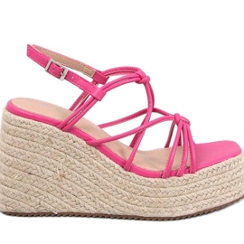 Pascai Fuchsia Keil-Espadrille-Sandalen – Inello rosa