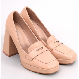 Entee Nude-Loafer mit hohen Absätzen – Inello beige