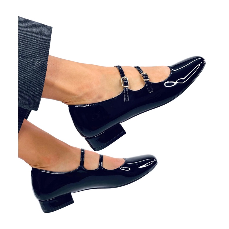 Ballerinas mit hohem Absatz und Riemen Corigan Black - Inello schwarz