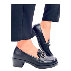 Rabier Schwarze Pumps mit weitem Absatz – Inello