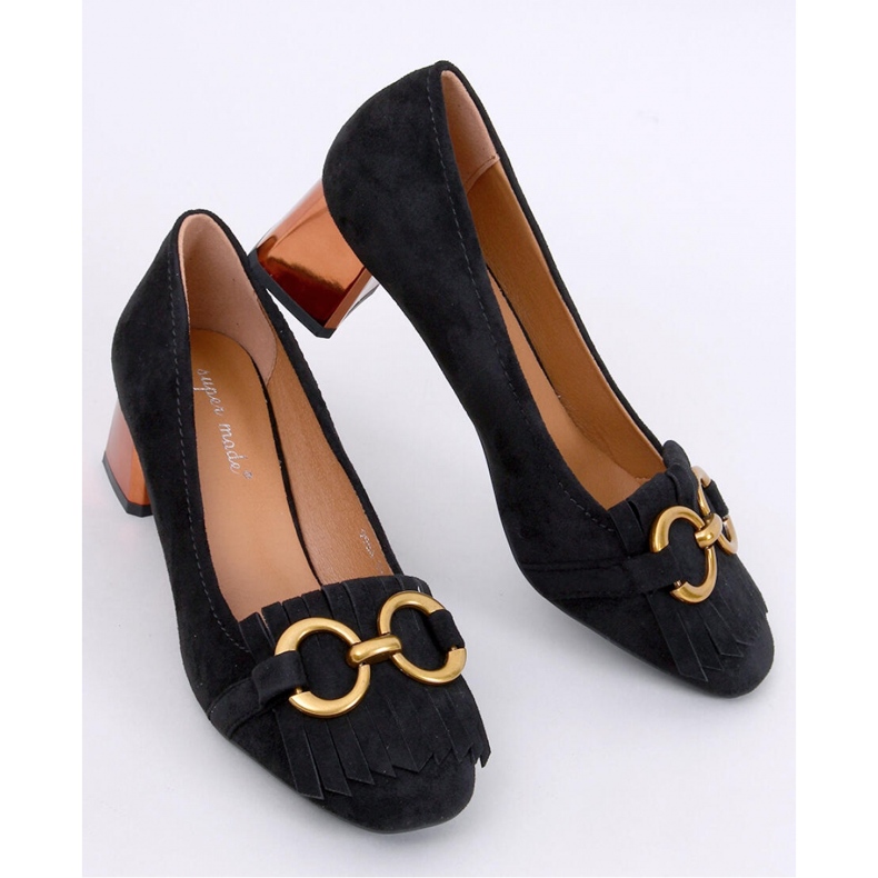 Weinn Schwarze Kupfer-Absatzpumps – Inello