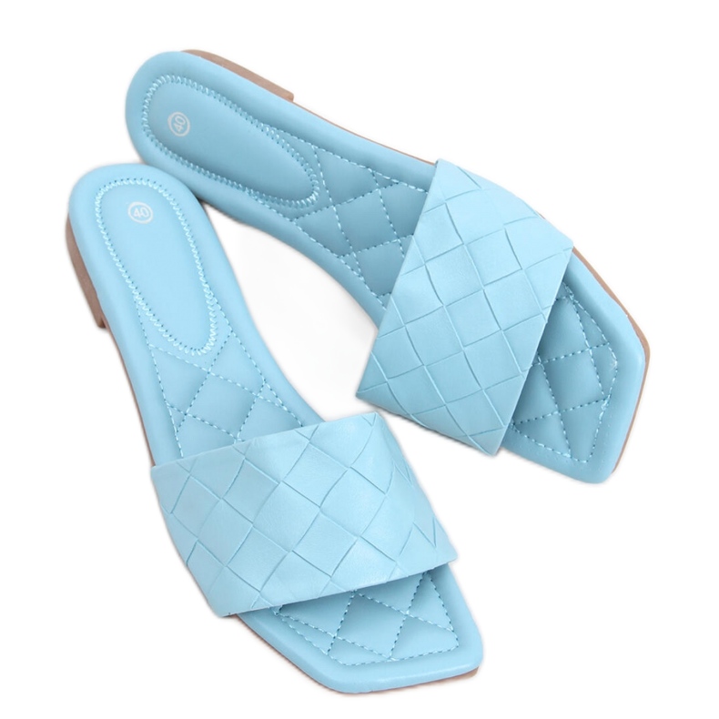 Sandalen-Flip-Flops mit quadratischer Sohle Sahar LT.BLUE - Inello blau
