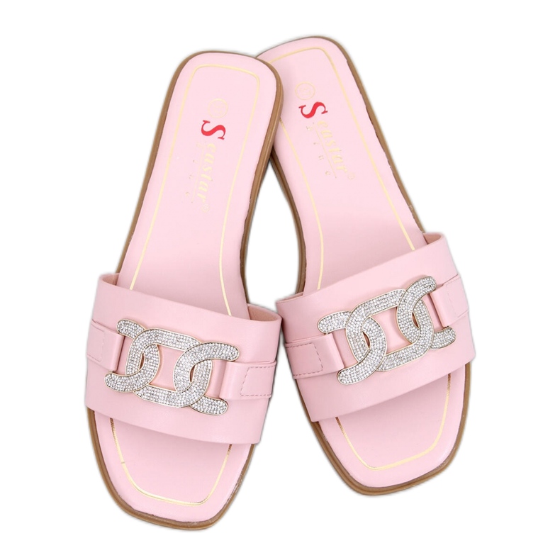 Mille Pink Strass-Flip-Flops-Sandale – Inello rosa