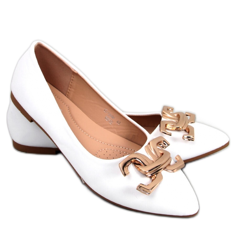Elegante Ballerinas mit Schnalle Simona White - Inello weiß