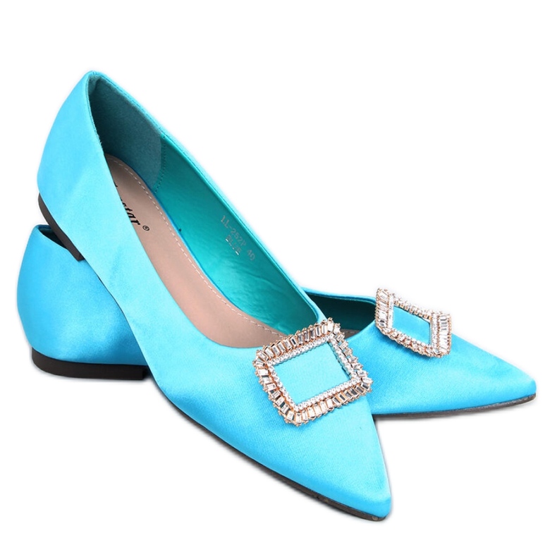 Elegante Ballerinas mit Lorella Blue-Steinen - Inello blau