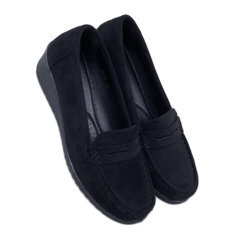 Schwarze Vegar-Loafer mit Keilabsatz – Inello