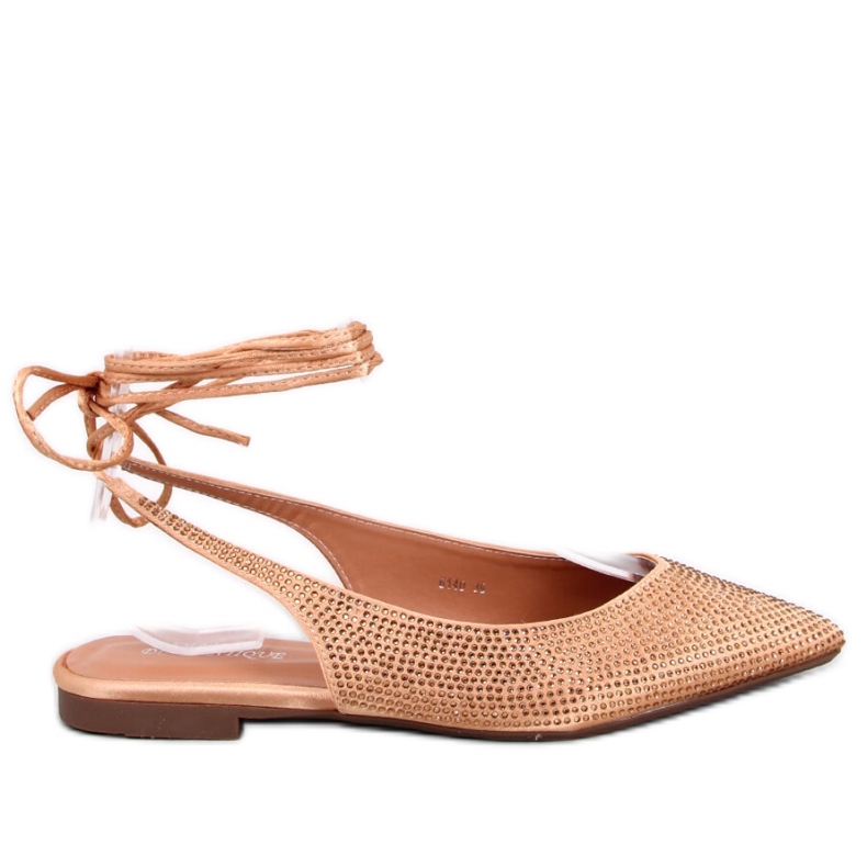 Ballerinas mit Strasssteinen und offenem Absatz Vonda Champagne - Inello gelb