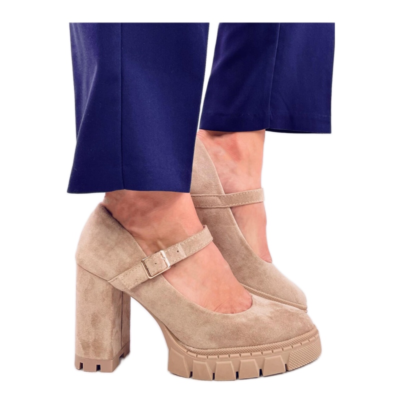 Plateaupumps mit Riemen Dresse Khaki - Inello beige