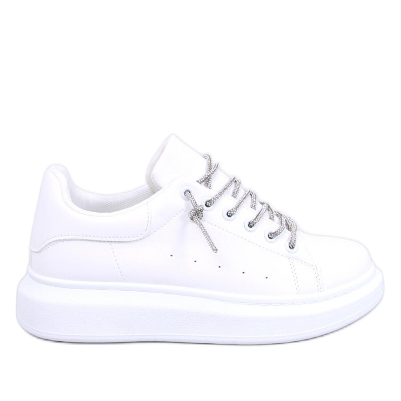 Sneakers mit Kristallschnürsenkel Serie WEISS/SILBER - Inello weiß