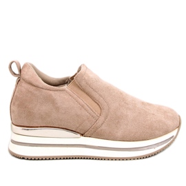 Boult Beige Schuhe mit verstecktem Keilabsatz – Inello