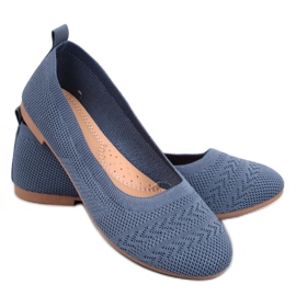 Newey Blue gestrickte Ballerinas – Inello blau