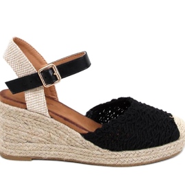 Schwarze Espadrille-Keilsandalen von Morelli – Inello
