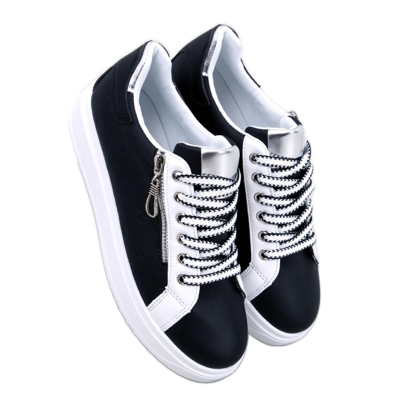 Schwarze Hopper-Sneaker mit hohen Sohlen – Inello