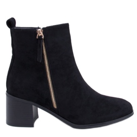 Aguirre Schwarze Wildleder-Stiefeletten mit hohen Absätzen – Inello