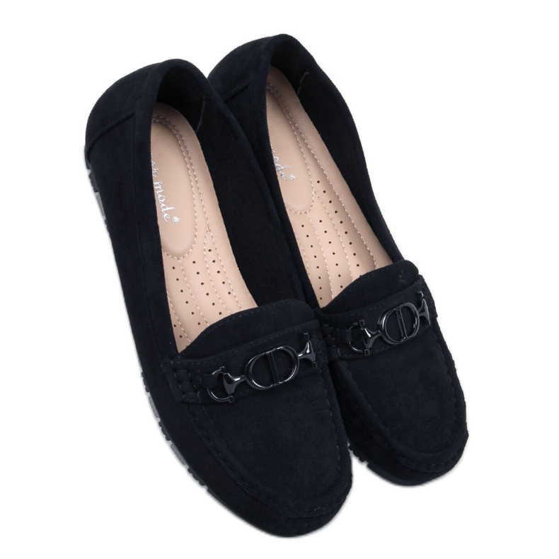 Trabei Damen-Mokassins aus schwarzem Wildleder – Inello