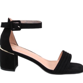 Schwarze Damen-Sandalen mit hohen Absätzen von Rondeu – Inello