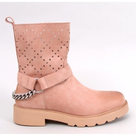 Issey Khaki durchbrochene Stiefeletten – Inello beige