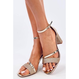 Paolis Gold formelle Sandalen mit hohen Absätzen – Inello gelb