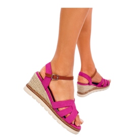 Rosco Fuchsia Keil-Espadrille-Sandalen – Inello rosa